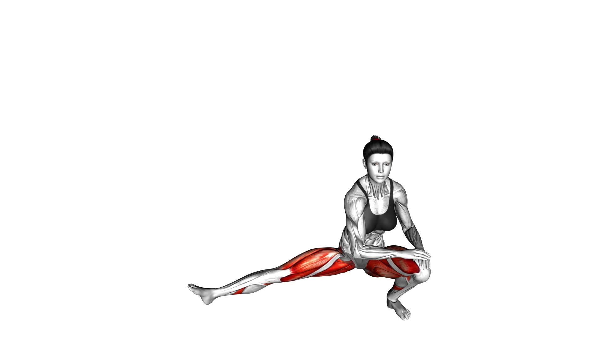 Abduction Of One Leg Flexion Stretch (female) - Video Exercise Guide & Tips