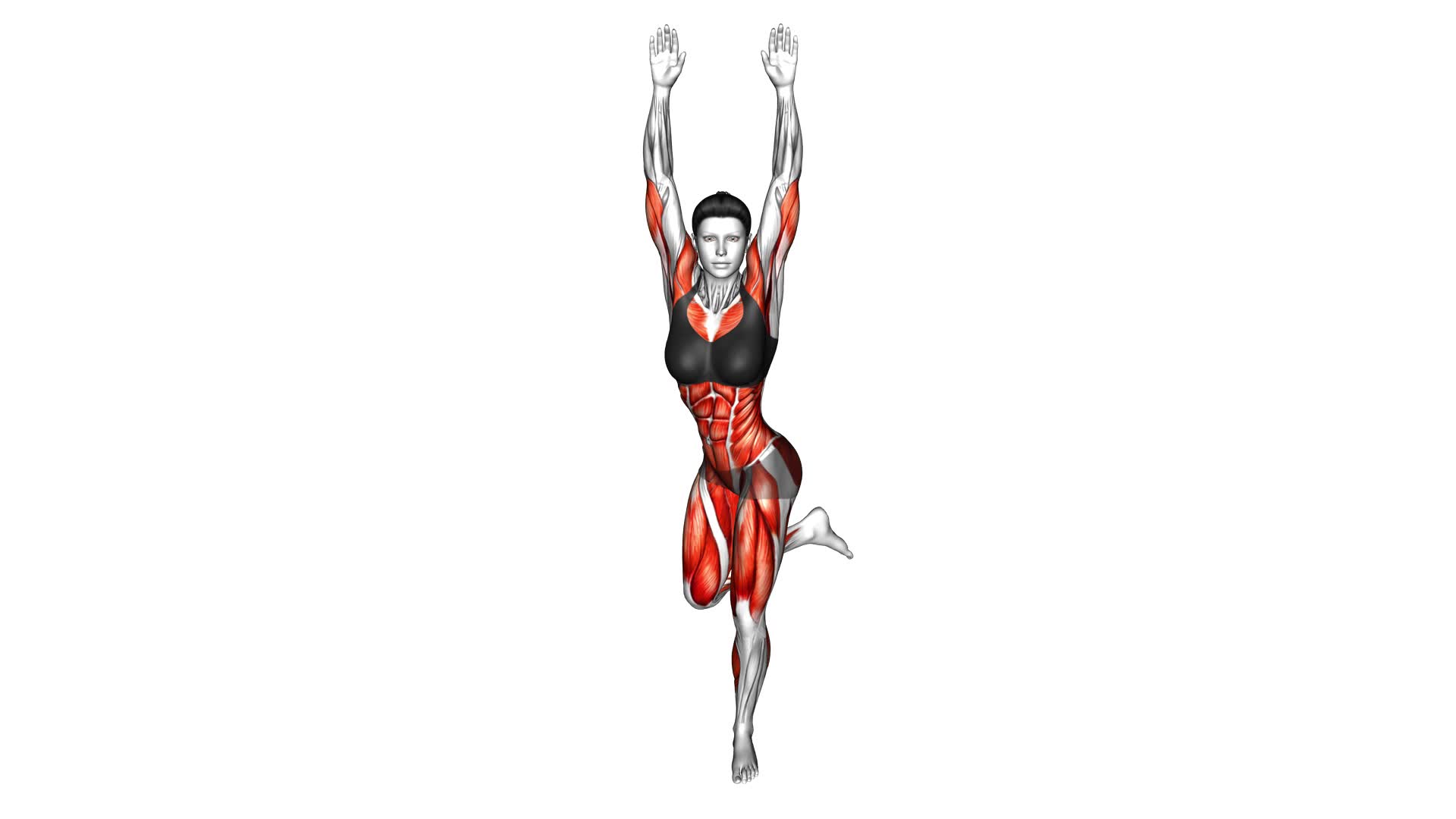 Back Kick Overhead Press (female) - Video Exercise Guide & Tips