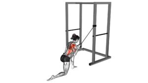 Band Kneeling One Arm Pulldown (female) - Video Exercise Guide & Tips