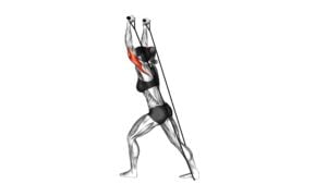 Band Overhead Triceps Extension (VERSION 2) (female) - Video Exercise Guide & Tips
