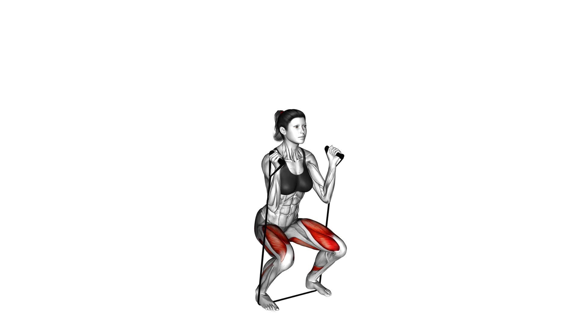 Band Squat (Female) - Video Exercise Guide & Tips