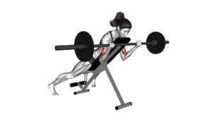 Barbell Prone Incline Curl (female) - Video Exercise Guide & Tips