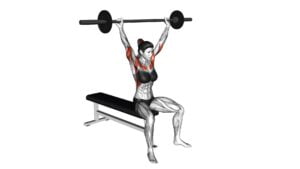 Barbell Seated Behind Head Military Press (female) - Video Exercise Guide & Tips