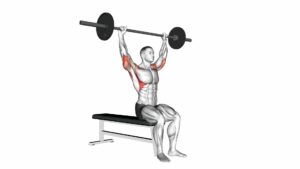 Barbell Seated Behind Head Military Press - Video Exercise Guide & Tips