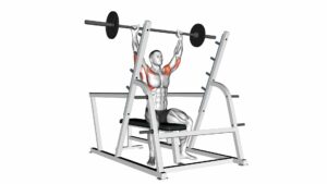 Barbell Seated Military Press (Inside Squat Cage) - Video Exercise Guide & Tips