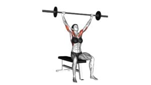 Barbell Seated Overhead Press (female) - Video Exercise Guide & Tips