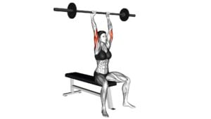 Barbell Seated Overhead Triceps Extension (female) - Video Exercise Guide & Tips