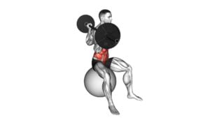 Barbell Seated Twist (On Stability Ball) (Male) - Video Exercise Guide & Tips