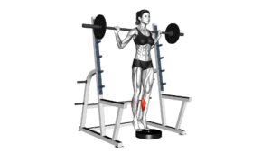 Barbell Standing Calf Raise (female) - Video Exercise Guide & Tips