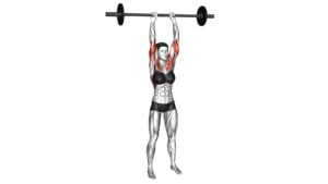 Barbell Standing Close Grip Military Press (female) - Video Exercise Guide & Tips
