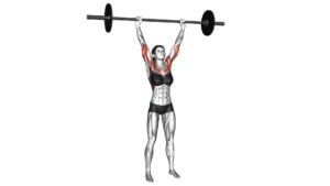 Barbell Standing Military Press (Without Rack) (Female) - Video Exercise Guide & Tips