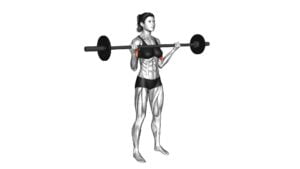 Barbell Standing Wide Grip Curl (Female) - Video Exercise Guide & Tips