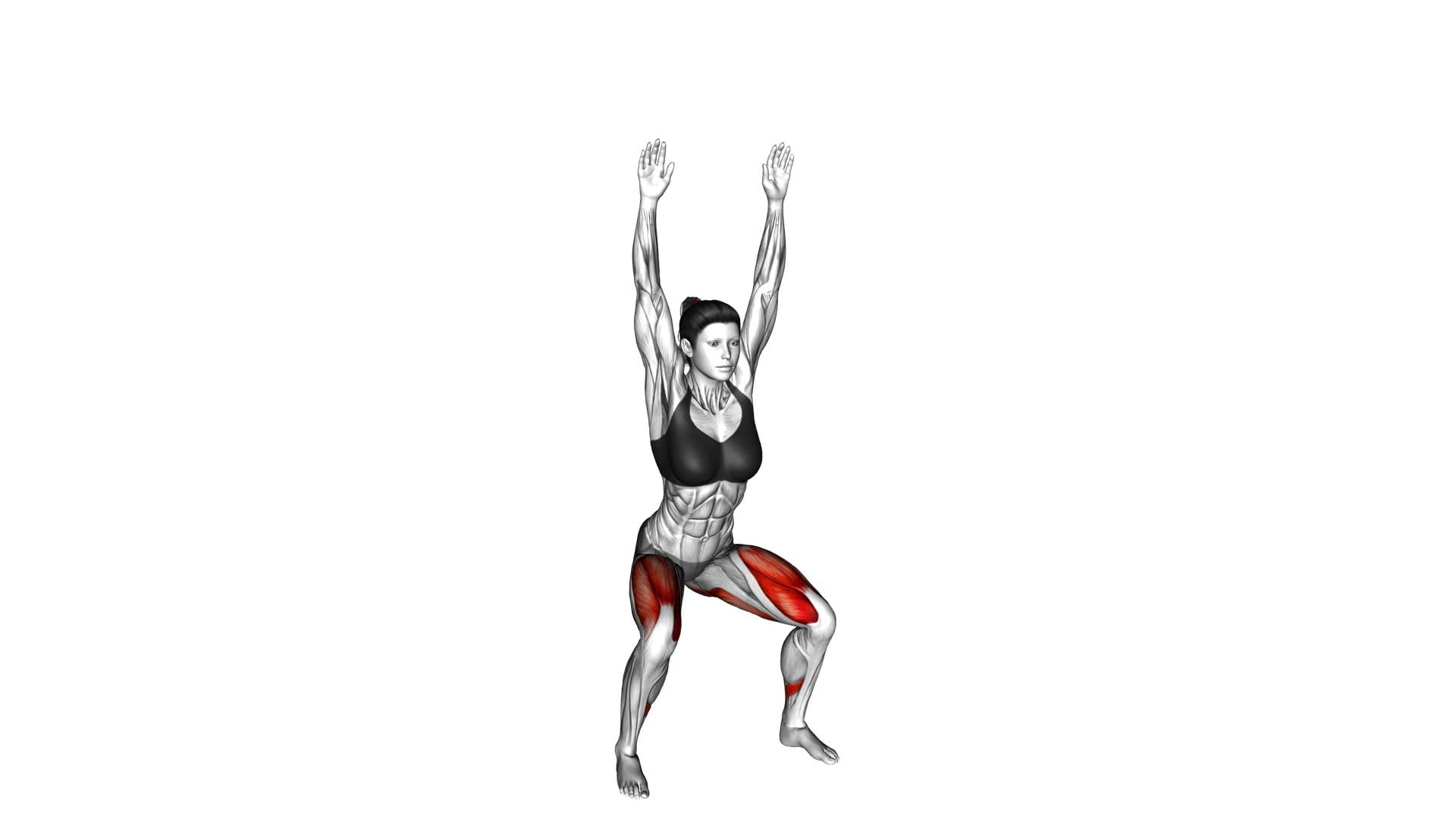 Bodyweight Overhead Squat (female) - Video Exercise Guide & Tips
