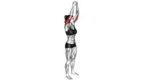 Bodyweight Overhead Triceps Extension (female) - Video Exercise Guide & Tips