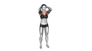 Bodyweight Standing Triangle Fly (female) - Video Exercise Guide & Tips
