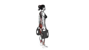 Bottle Weighted Straight Legs Deadlift (female) - Video Exercise Guide & Tips