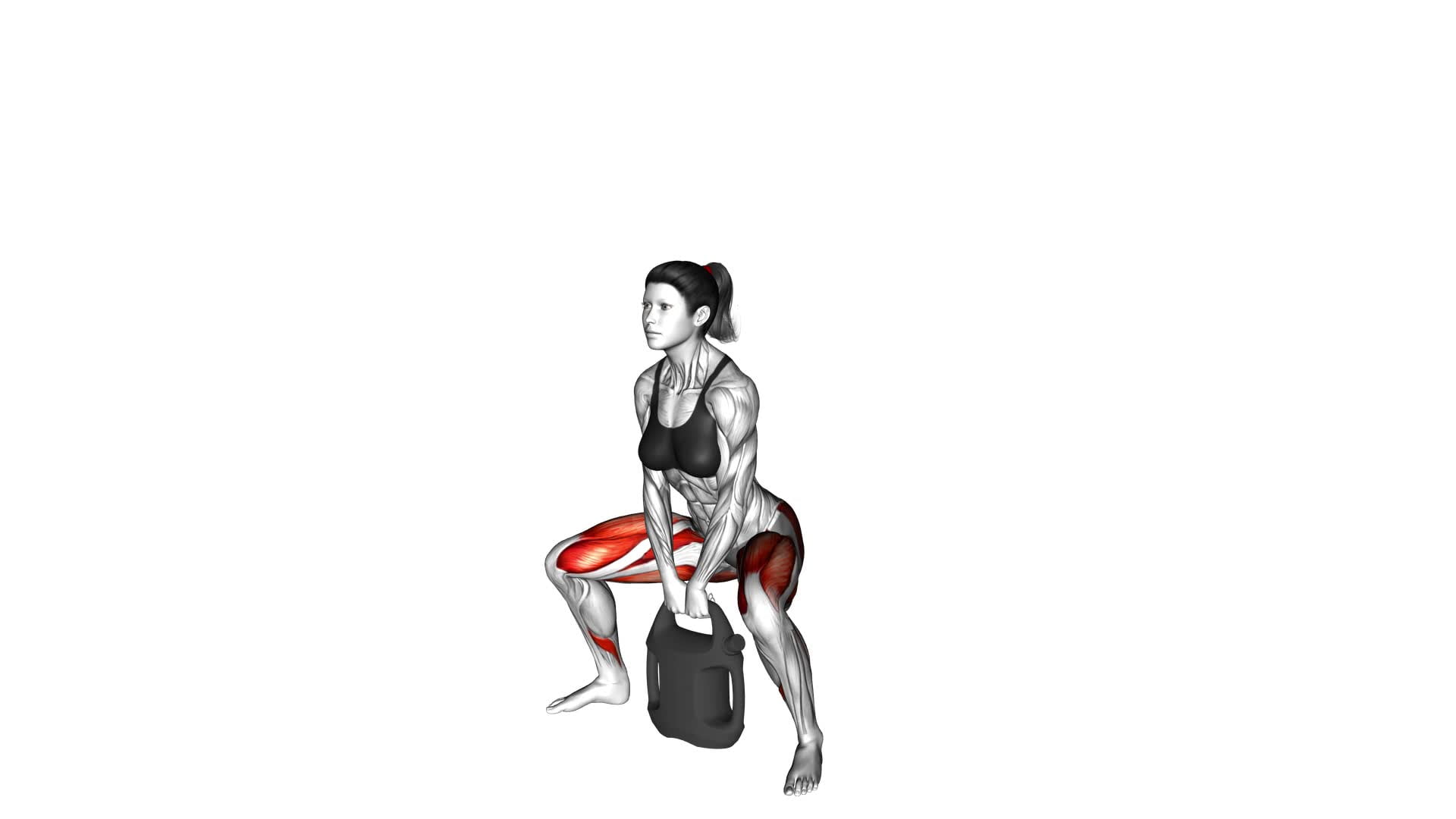 Bottle Weighted Sumo Squat (female) - Video Exercise Guide & Tips