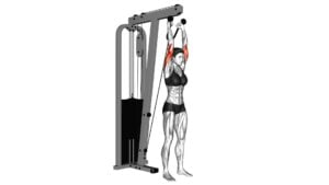 Cable Overhead Triceps Extension (Rope Attachment) (Female) - Video Exercise Guide & Tips