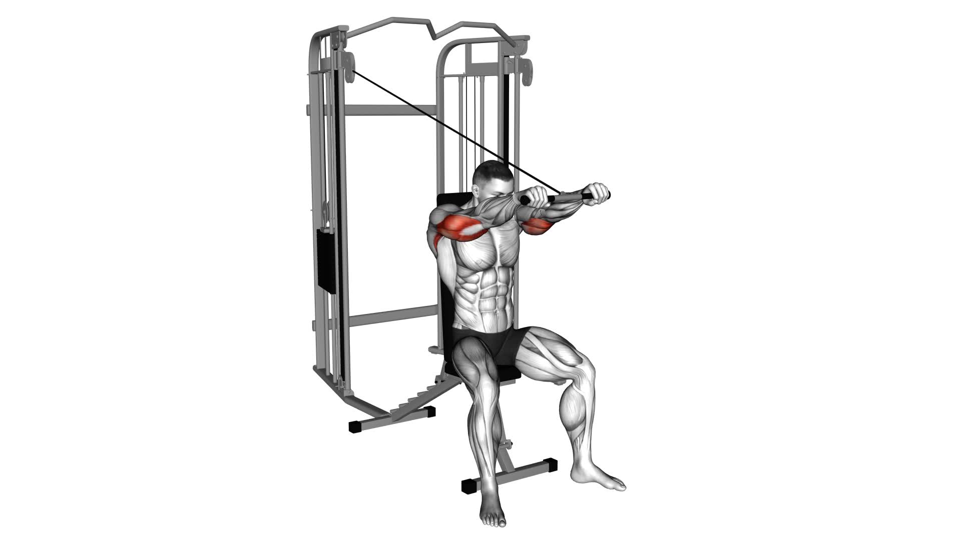 Cable Seated High Pulley Overhead Tricep Extension - Video Exercise Guide & Tips