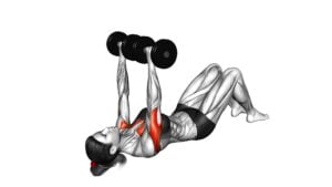 Dumbbell Lying on Floor Chest Press (female) - Video Exercise Guide & Tips