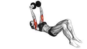 Dumbbell Lying Triceps Extension on Floor (female) - Video Exercise Guide & Tips