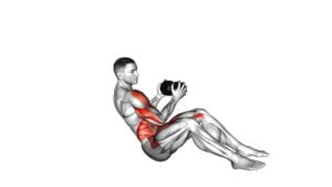 Dumbbell Military Press Russian Twist With Legs Floor off (Version 2) - Video Exercise Guide & Tips