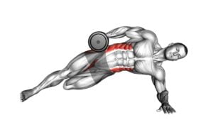 Dumbbell Side Bridge With Bent Leg (Male) - Video Exercise Guide & Tips