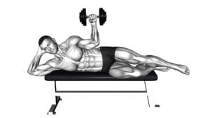 Dumbbell Side Lying External Rotation (On a Bench) (Male) - Video Exercise Guide & Tips