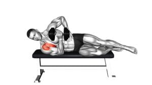 Dumbbell Side Lying Internal Rotation (On a Bench) (Male) - Video Exercise Guide & Tips