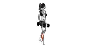 Dumbbell Standing Single Leg Calf Raise (female) - Video Exercise Guide & Tips