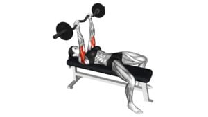 EZ Barbell Lying Triceps Extension (female) - Video Exercise Guide & Tips
