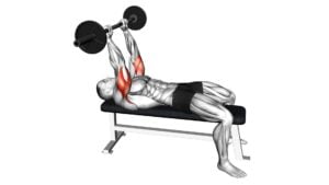 EZ Barbell Lying Triceps Extension (male) - Video Exercise Guide & Tips