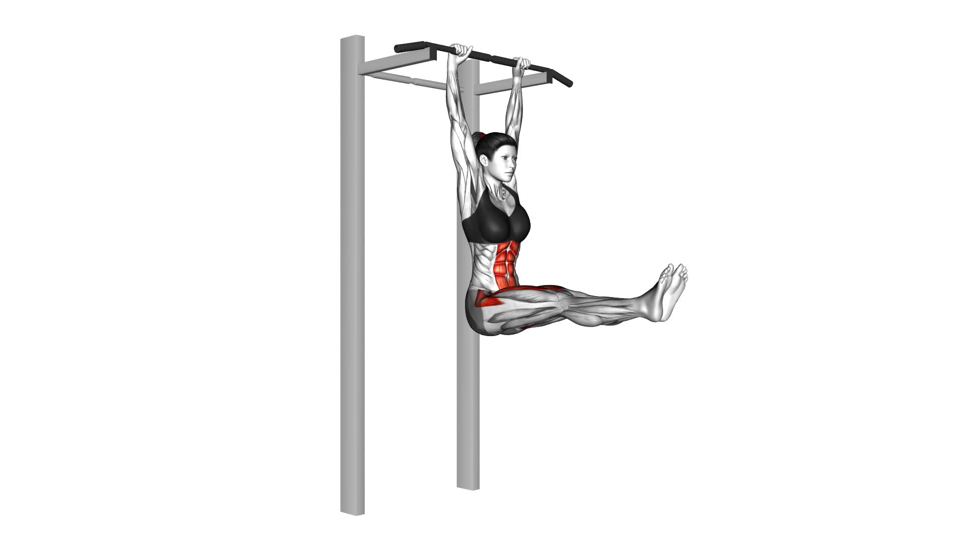 Hanging Straight Leg Raise (female) - Video Exercise Guide & Tips