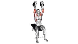 Kettlebell Seated Two Arm Military Press - Video Exercise Guide & Tips