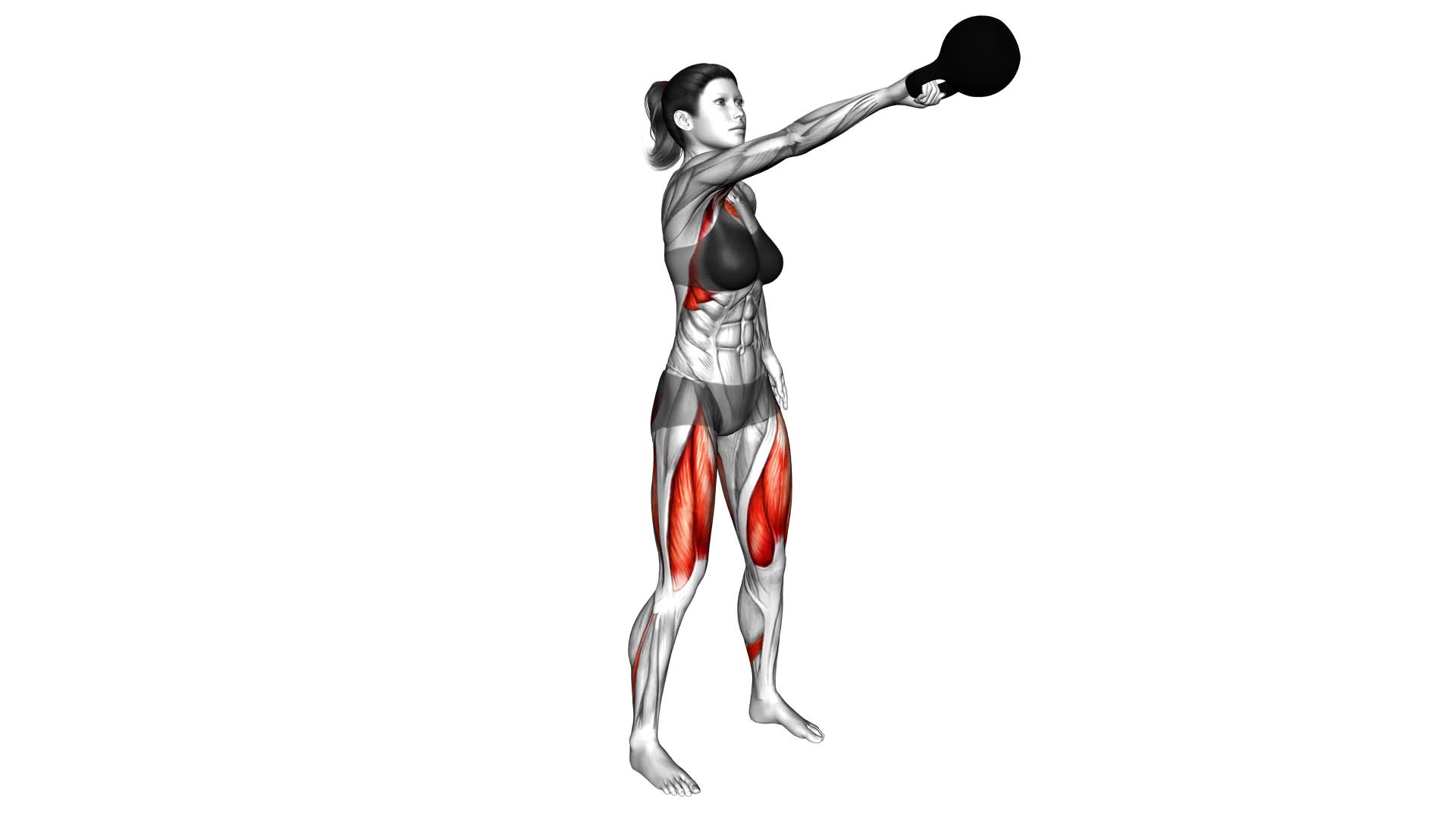 Kettlebell Single Arm Swing (female) - Video Exercise Guide & Tips