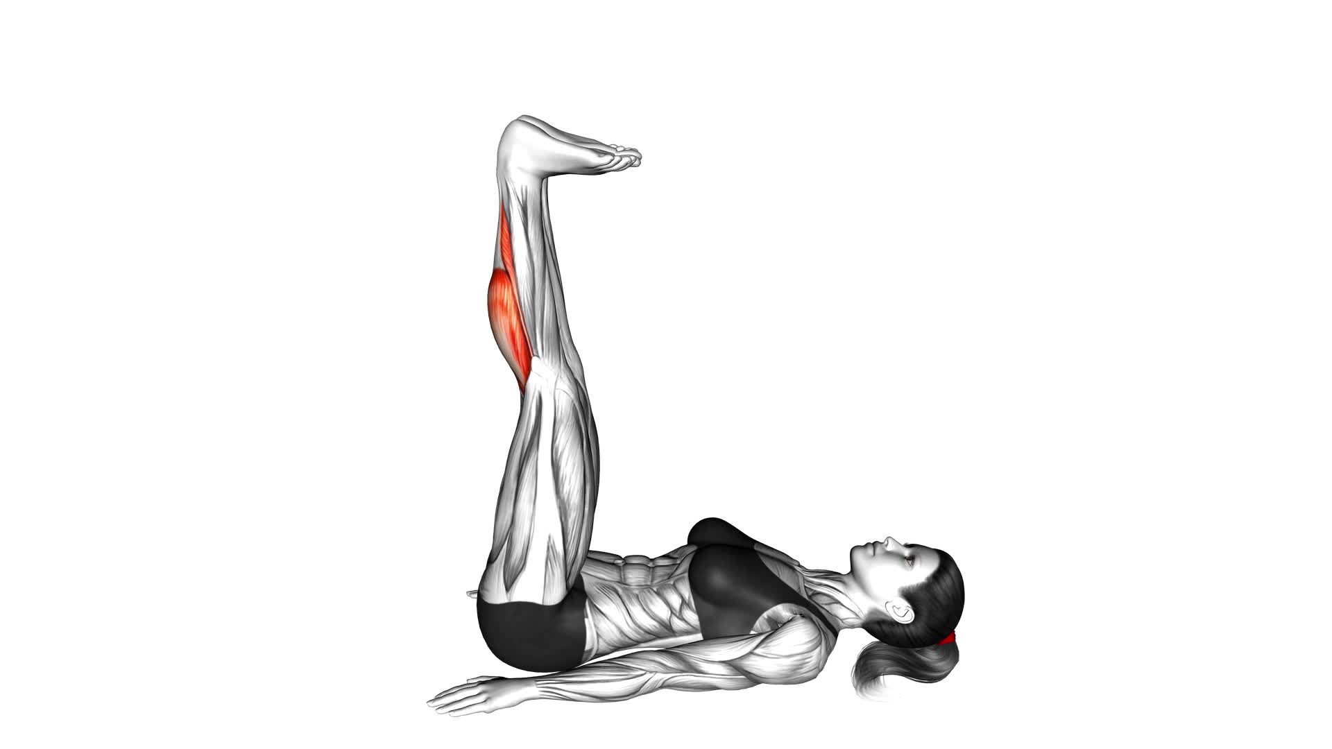 Lying Calf Stretch (female) - Video Exercise Guide & Tips