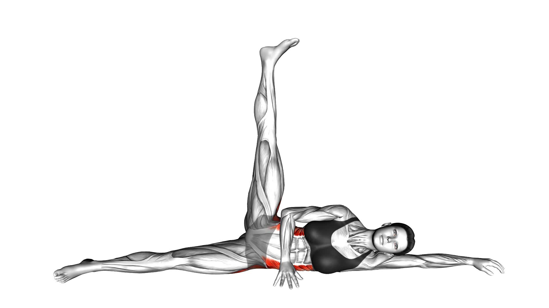 Lying Full Leg Raise (Female) - Video Exercise Guide & Tips