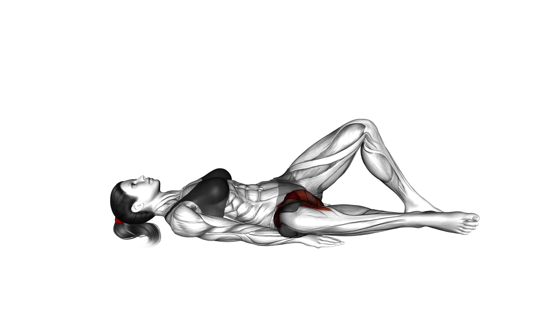 Lying Hip Rotation (female) - Video Exercise Guide & Tips