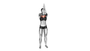 Palms Above Head Elbow Squeeze (female) - Video Exercise Guide & Tips