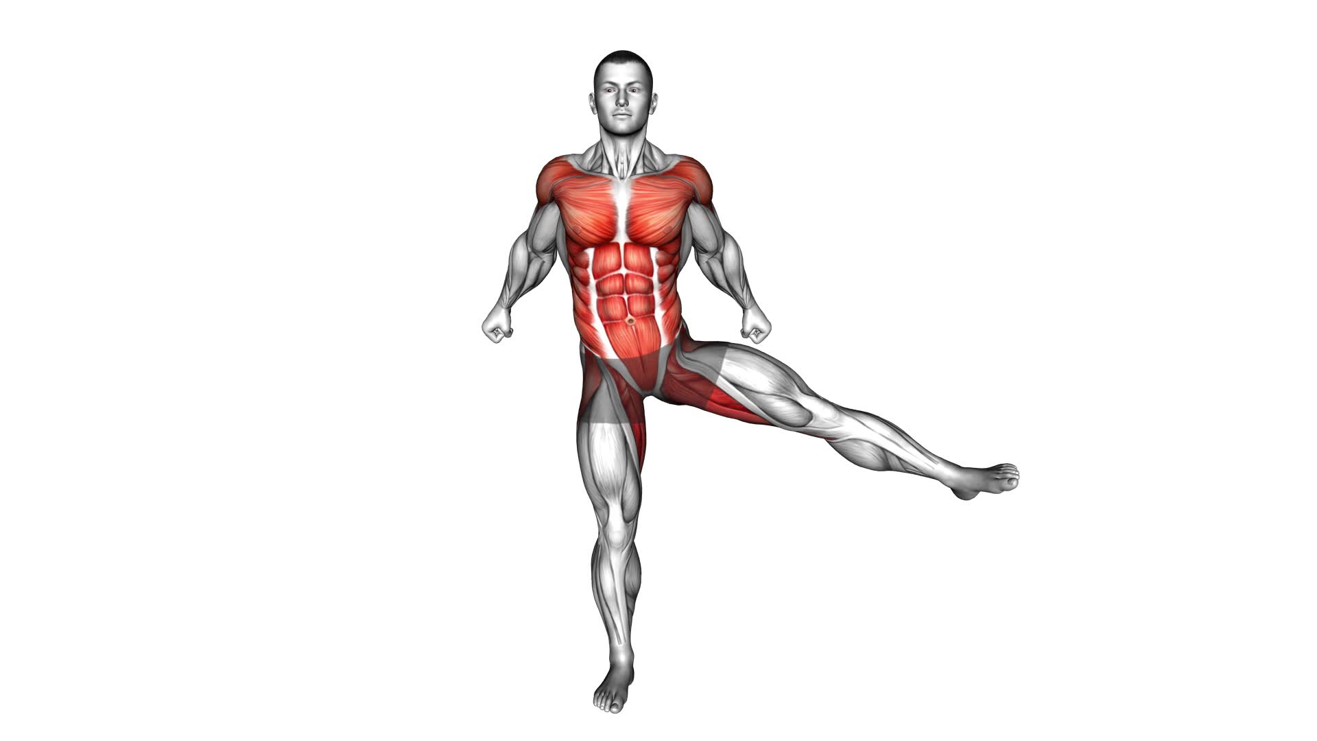 Pendulum Arms Side Leg Raise (male) - Video Exercise Guide & Tips