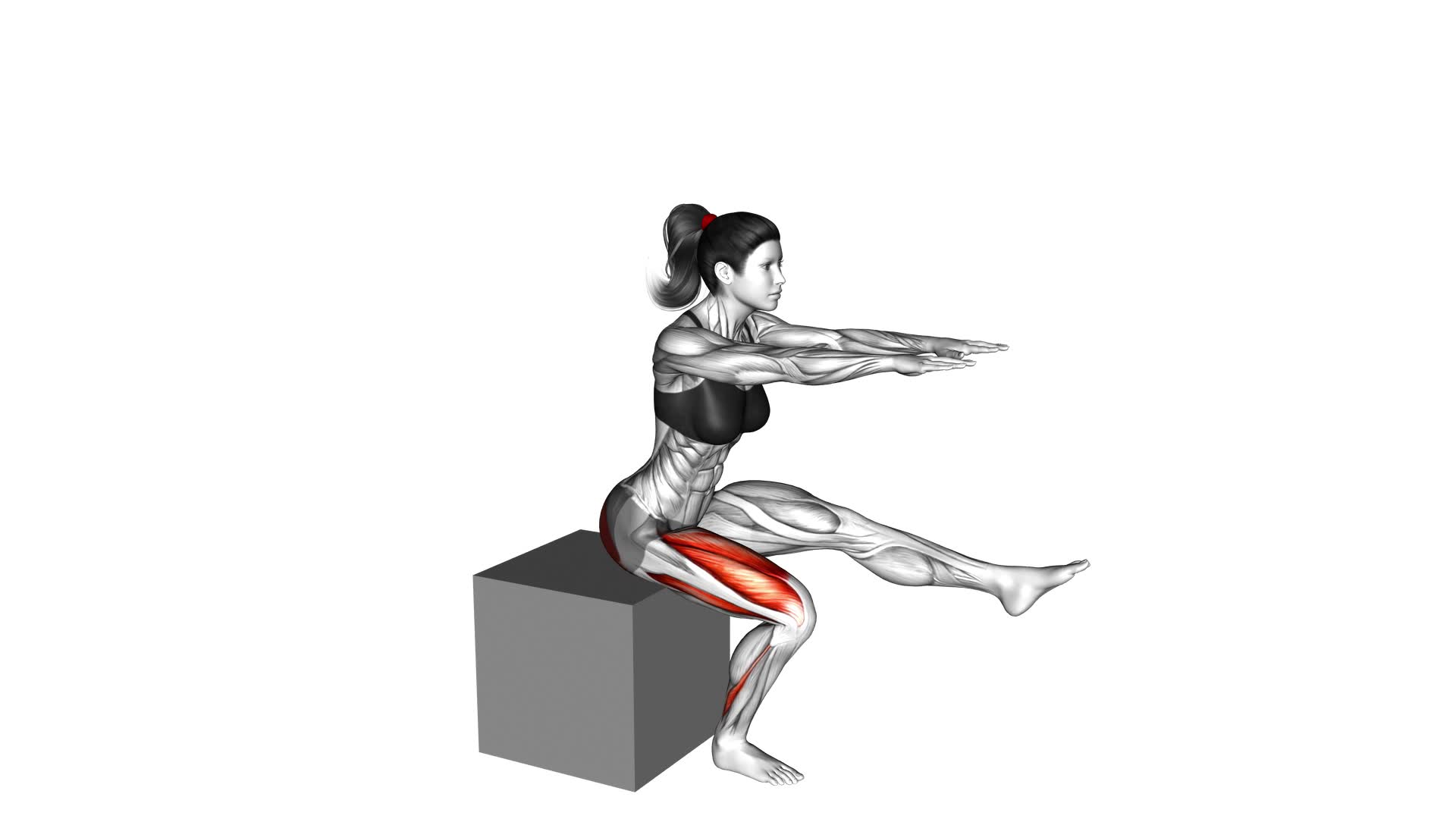 Pistol Squat to Box (female) - Video Exercise Guide & Tips