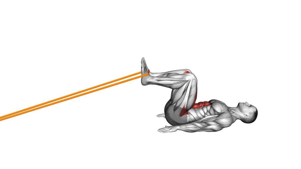 Resistance Band Lying Bent Knee Raise (Male): Video Guide & Tips