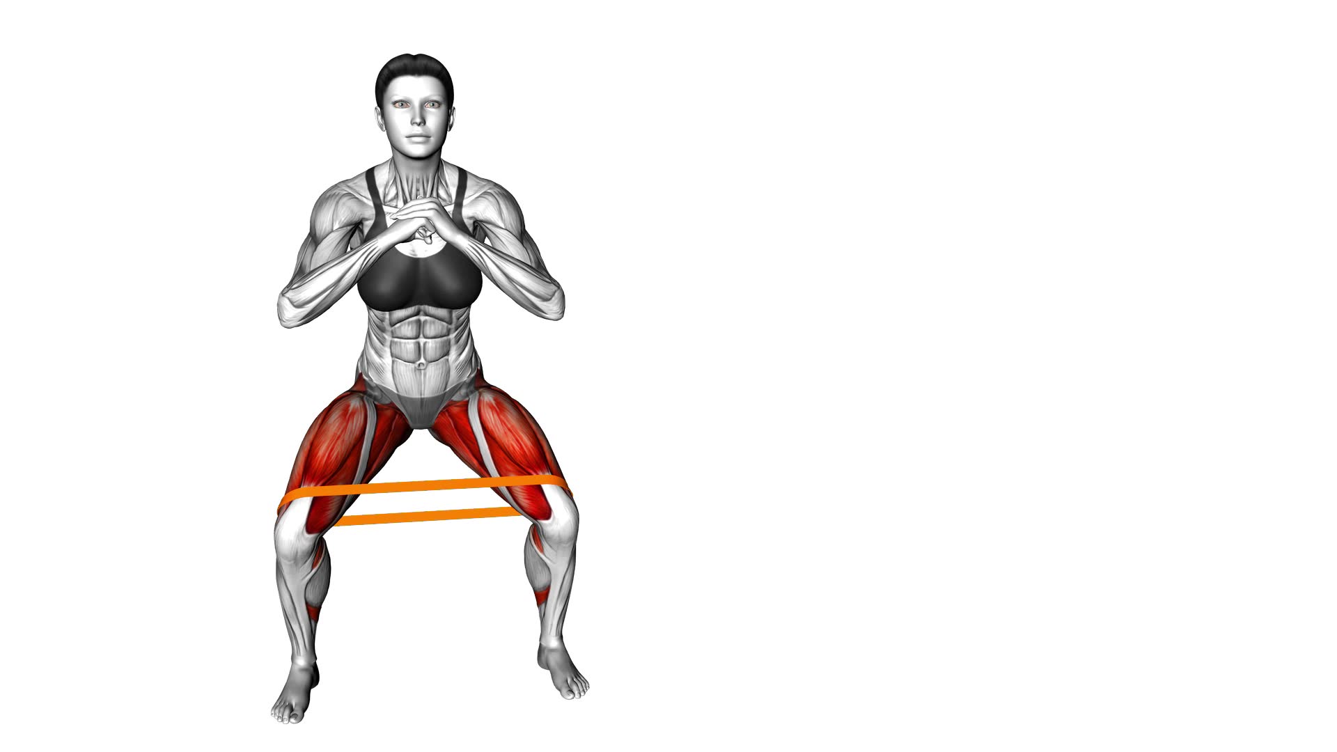 Resistance Band Side Walk Squat (female) - Video Exercise Guide & Tips