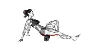 Roll Hamstrings and Glute Sitting on Floor (female) - Video Exercise Guide & Tips