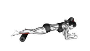 Roll Tibialis Anterior (Single Leg) Lying on Floor (female) - Video Exercise Guide & Tips