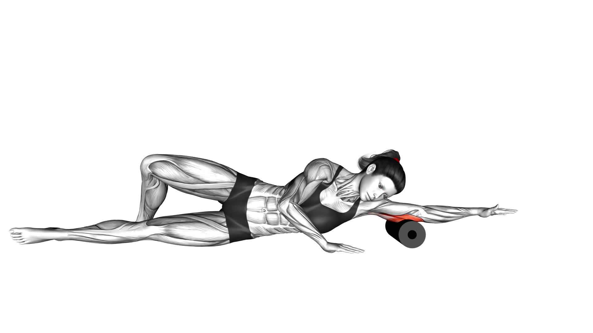 Roll Triceps Side Lying on Floor (female) - Video Exercise Guide & Tips