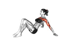 Seated Shoulder Flexor Depresor Retractor Stretch Bent Knee (female) - Video Exercise Guide & Tips