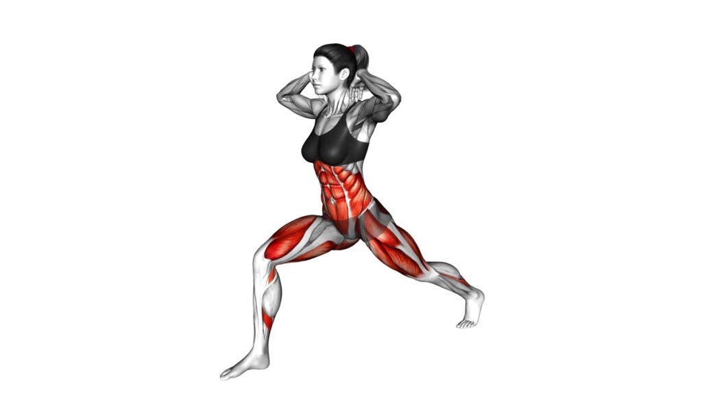 Shoulder Rotation Twist Split Lunge Stretch (female) - Video Exercise ...