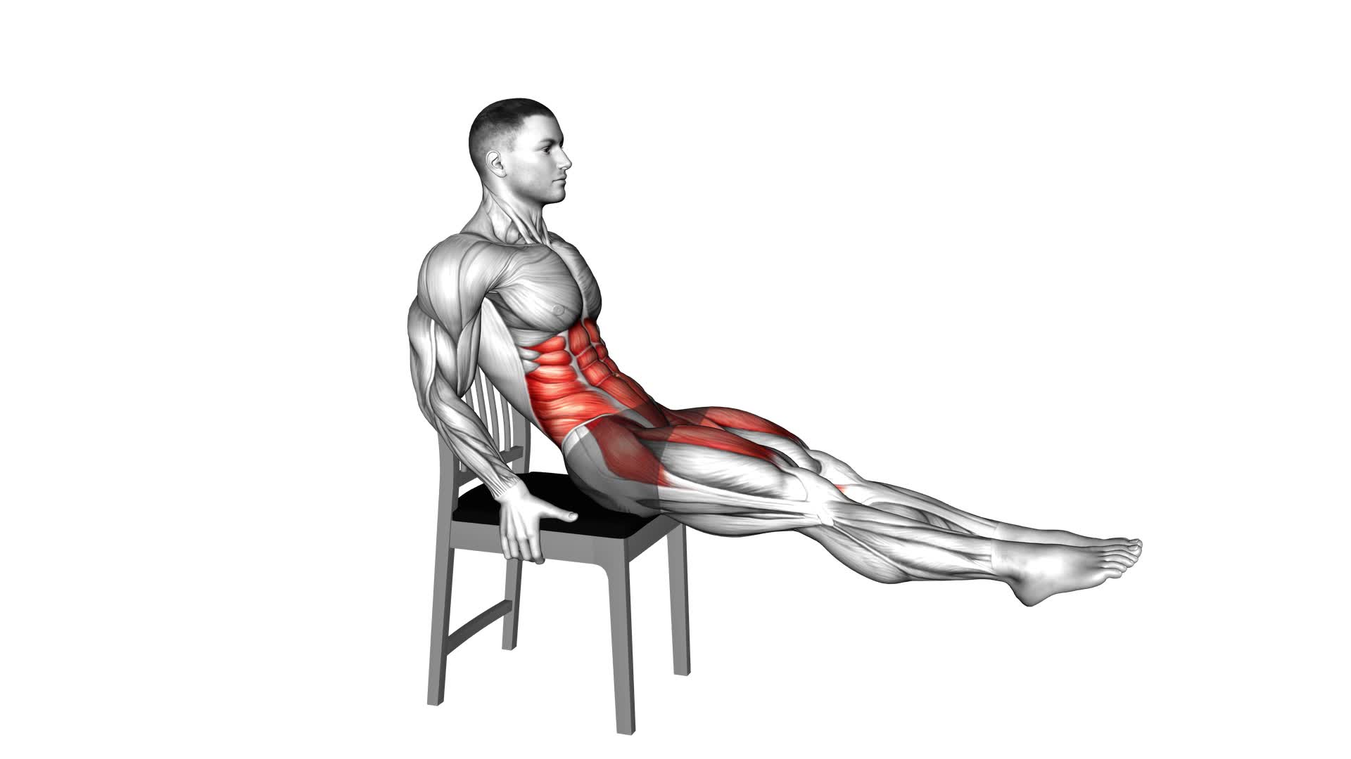 Sitting in Out Leg Raise With Chair - Video Exercise Guide & Tips