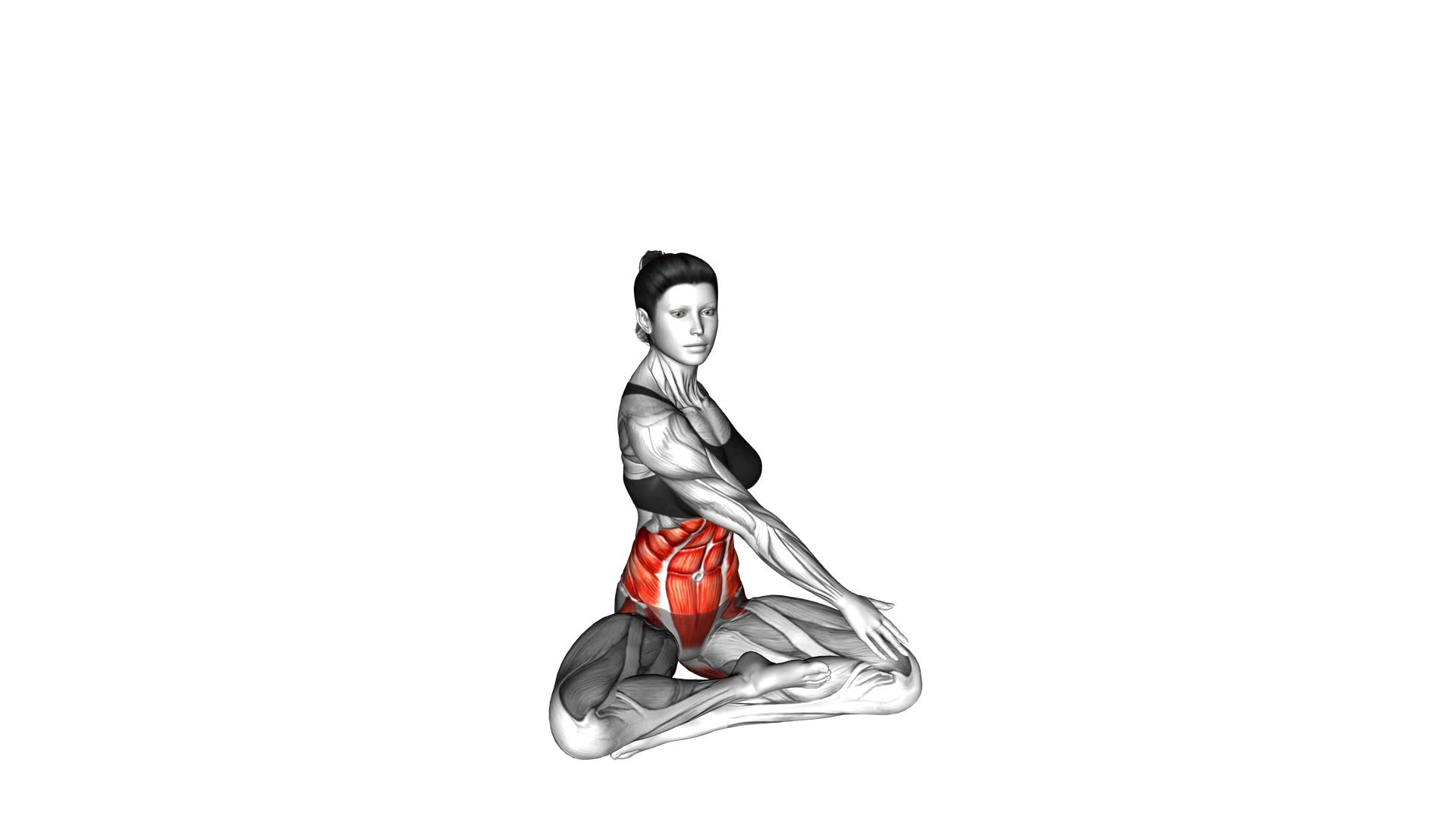 Sitting Lotus Pose Twist (female) - Video Exercise Guide & Tips